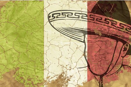 Vintage Mexican flagのイラスト素材