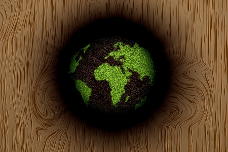 green planet in the tree  concept of ecologyのイラスト素材