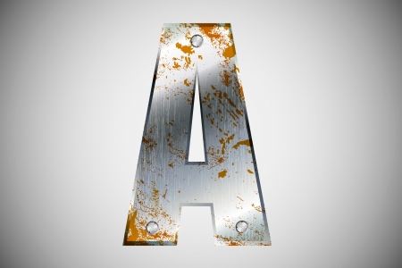 Metal letters of the alphabet Aのイラスト素材