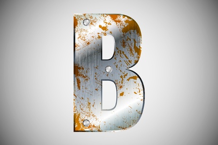 Metal letters of the alphabet Bのイラスト素材