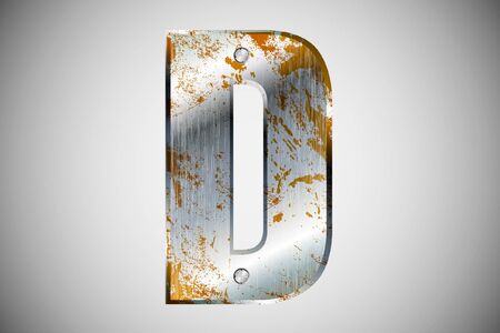 Metal letters of the alphabet Dのイラスト素材