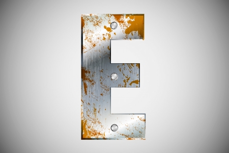 Metal letters of the alphabet Eのイラスト素材