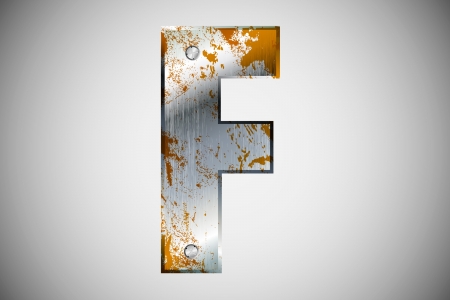 Metal letters of the alphabet Fのイラスト素材
