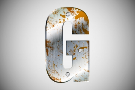 Metal letters of the alphabet Gのイラスト素材