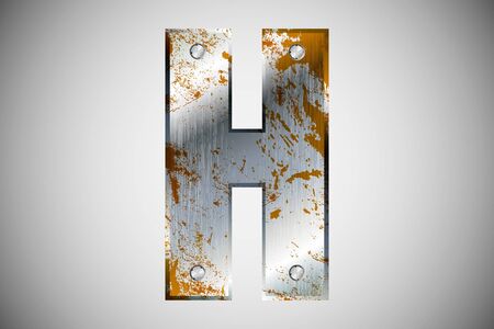 Metal letters of the alphabet Hのイラスト素材