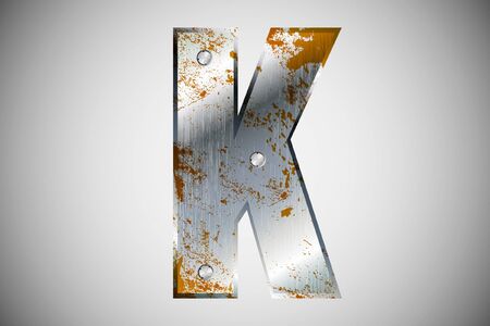 Metal letters of the alphabet Kのイラスト素材