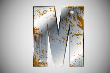 Metal letters of the alphabet Mのイラスト素材