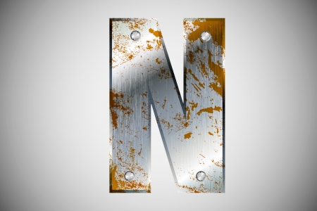 Metal letters of the alphabet Nのイラスト素材