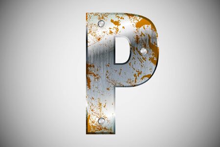 Metal letters of the alphabet Pのイラスト素材