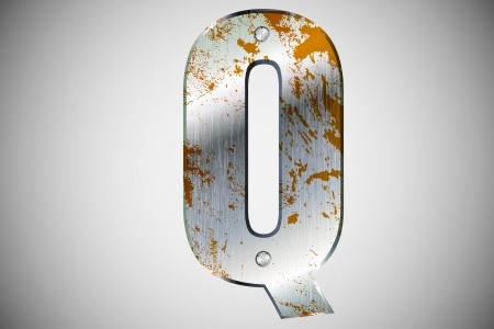 Metal letters of the alphabet Qのイラスト素材