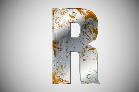 Metal letters of the alphabet Rのイラスト素材