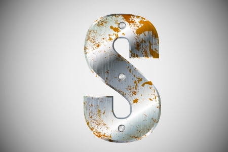 Metal letters of the alphabet Sのイラスト素材