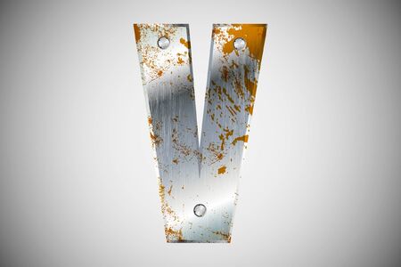 Metal letters of the alphabet Vのイラスト素材
