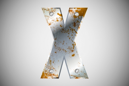 Metal letters of the alphabet Xのイラスト素材