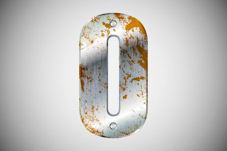 Metallic number 0 with rivets and screwsのイラスト素材