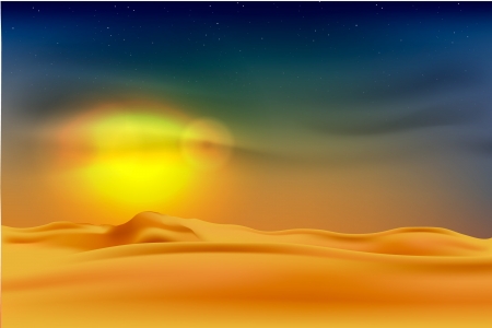sunset in the desertのイラスト素材