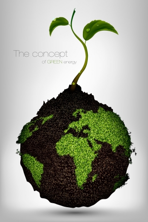 the concept of green energy on the planetのイラスト素材