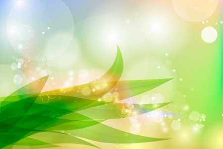 Vector background in pastel colors with green grass and dewのイラスト素材