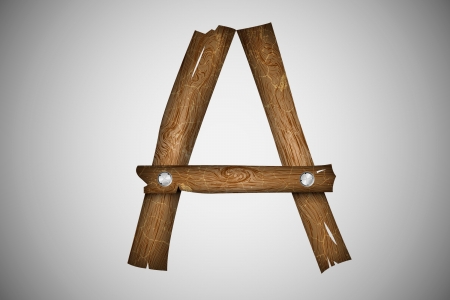 Wooden alphabet letter Aのイラスト素材