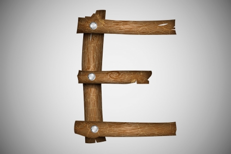 Wooden alphabet letter Eのイラスト素材
