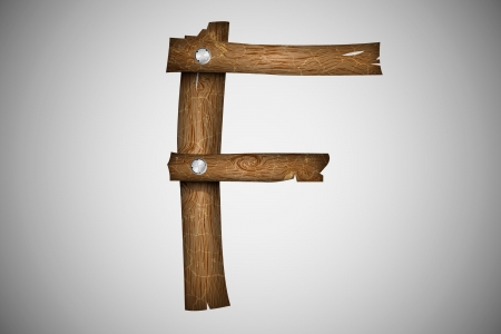 Wooden alphabet letter Fのイラスト素材