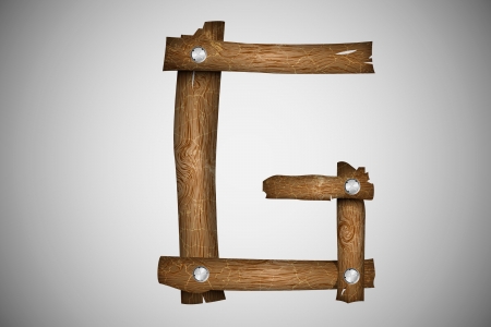 Wooden alphabet letter Gのイラスト素材