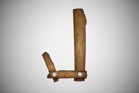 Wooden alphabet letter Lのイラスト素材