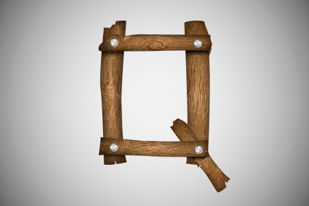 Wooden alphabet letter Qのイラスト素材