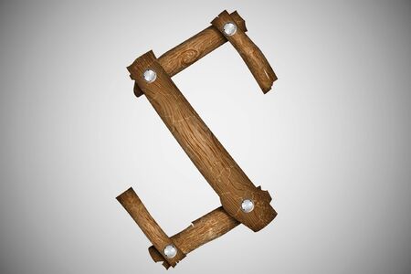 Wooden alphabet letter Sのイラスト素材