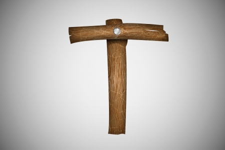 Wooden alphabet letter Tのイラスト素材