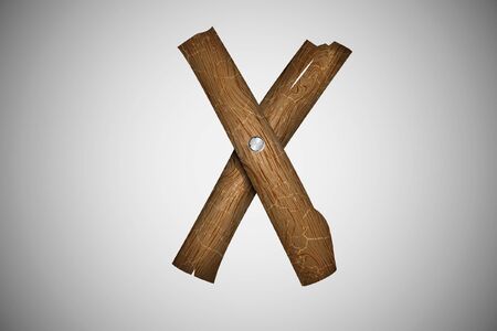 Wooden alphabet letter Xのイラスト素材