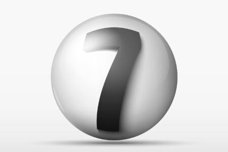 3D ball with the number 7のイラスト素材