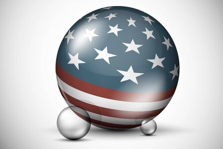  3D USA flag on the ball fieldのイラスト素材