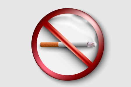 3D no smoking sign with a realistic cigaretteのイラスト素材