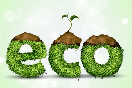 concept of ecology  eco grassのイラスト素材