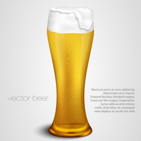 light beer with the foam in a glassのイラスト素材