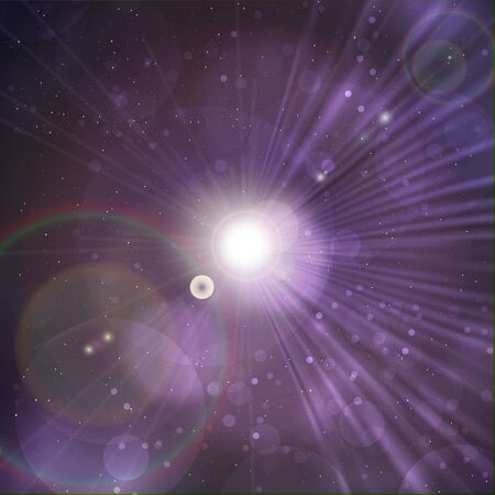 abstract space background with glare and raysのイラスト素材
