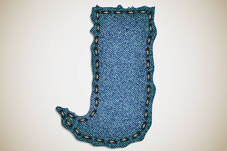 Denim letter J alphabet texture jeans  vectorのイラスト素材