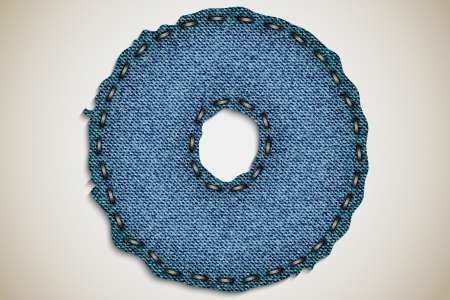 Denim letter O alphabet texture jeans  vectorのイラスト素材
