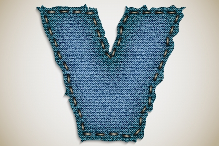Denim letter V alphabet texture jeansのイラスト素材