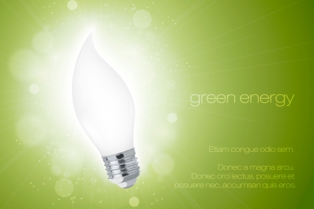 Energy saving light bulb with a bright lightのイラスト素材