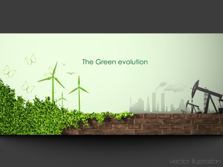 evolution of the concept of greening of the world bannersのイラスト素材