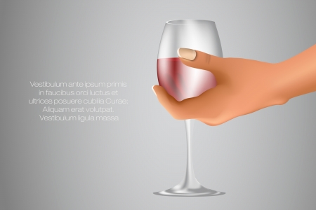 glass of red wine in handのイラスト素材