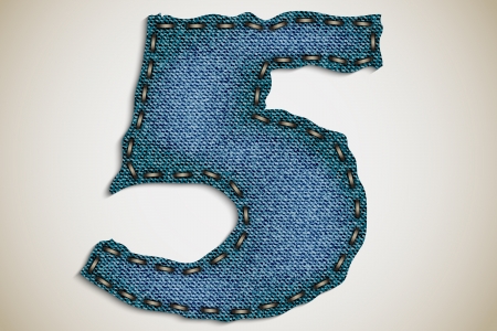 jeans figure 5, figure and letter from jeans textureのイラスト素材