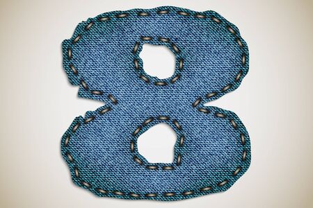 jeans figure 8, figure and letter from jeans textureのイラスト素材