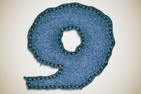 jeans figure 9, figure and letter from jeans textureのイラスト素材
