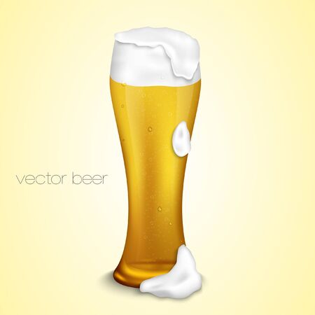 light beer with the foam in a glassのイラスト素材