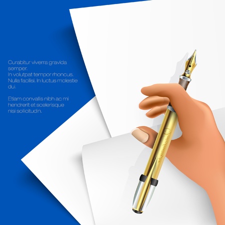 stack of papers with writing handのイラスト素材