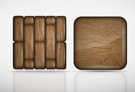  wooden app iconsのイラスト素材