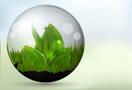 green grass and leaves in a bubble with patches of sunlightのイラスト素材